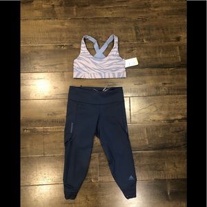 GUC/BNWT Adidas 2 piece legging/bra bundle for woman